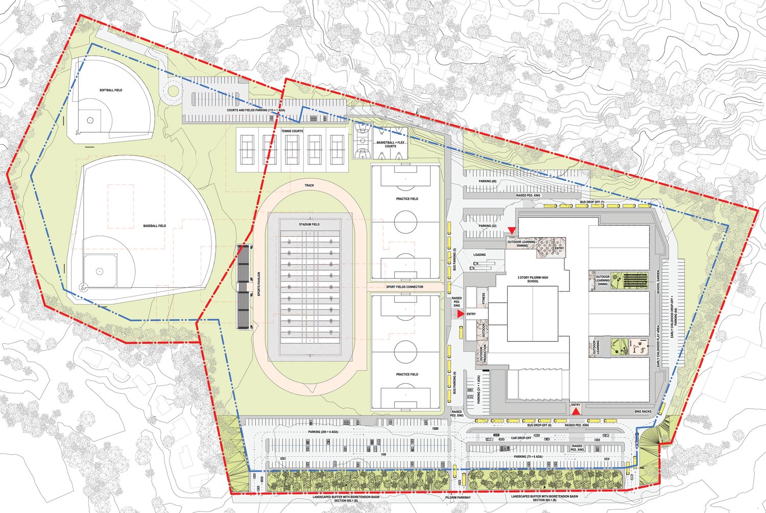 PROJECTED PILGRIM: A look at the projected layout of the new Pilgrim High School.